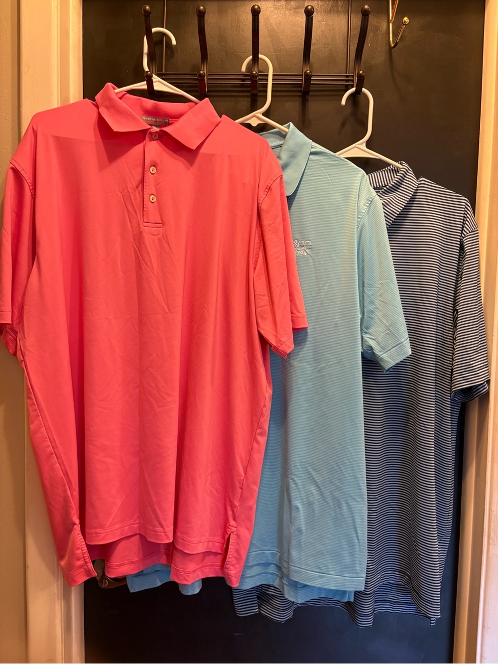 Peter Millar Polo Golf Shirts Set Of 3 Mens XL Summer Comfort Pink & Blues